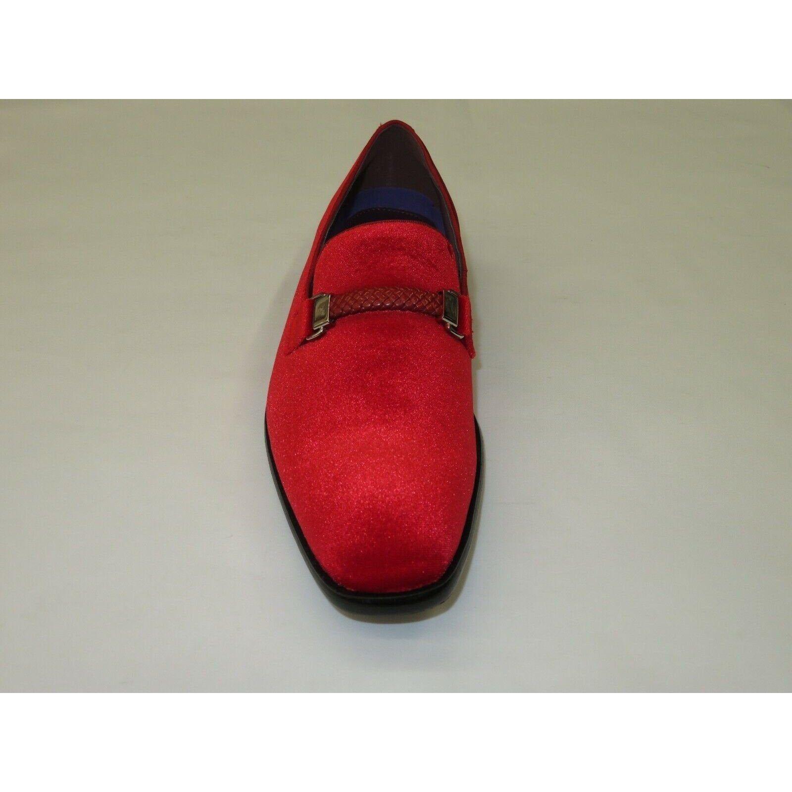 Mens AFTER MIDNIGHT Formal Stage Dress shoes Slip on Soft Velvet 6753 Red - J.Valintin Men's Wear Legend - 93387