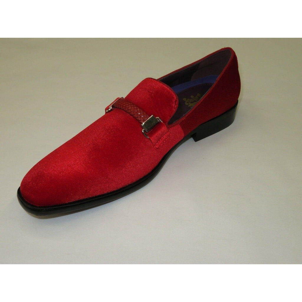 Mens AFTER MIDNIGHT Formal Stage Dress shoes Slip on Soft Velvet 6753 Red - J.Valintin Men's Wear Legend - 93387