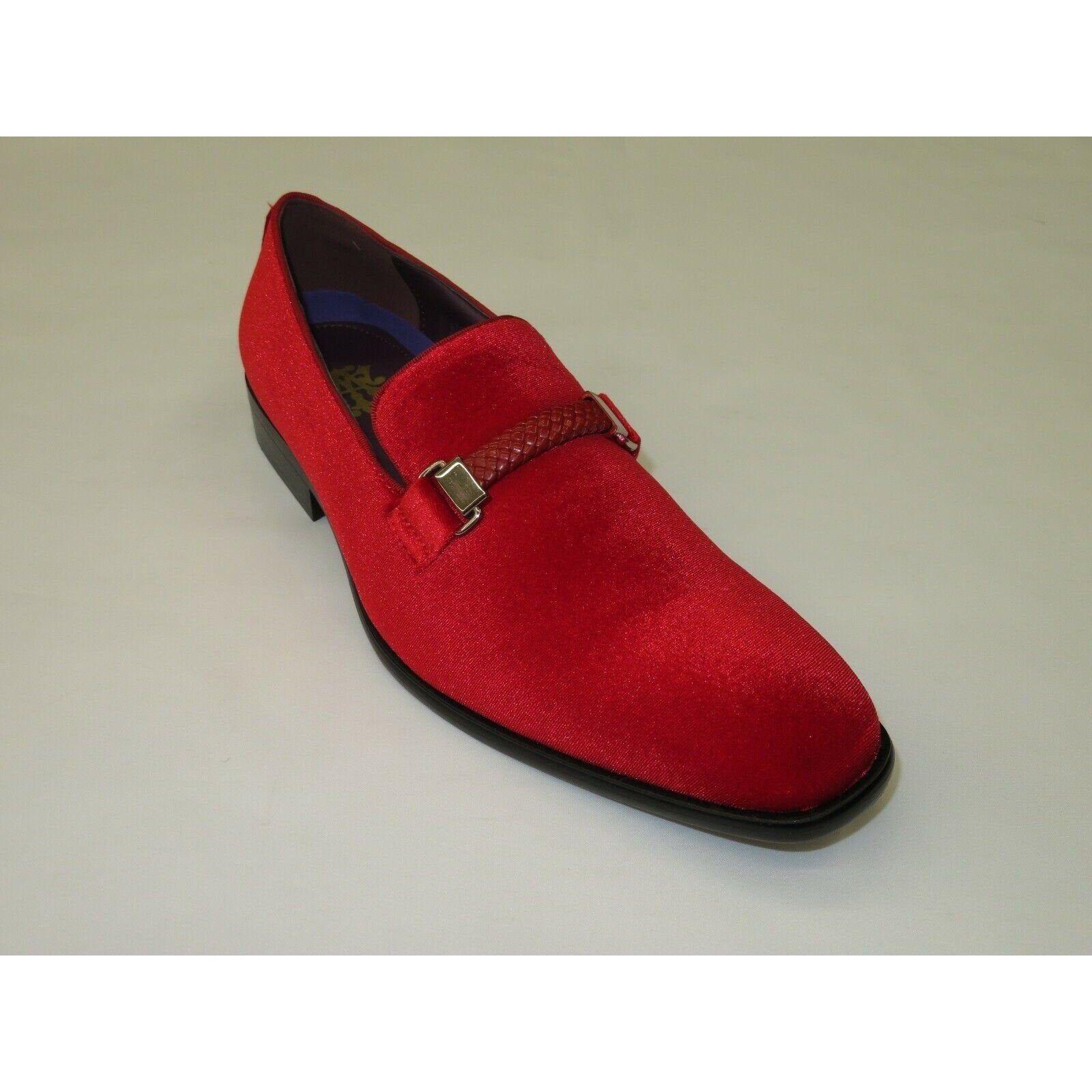 Mens AFTER MIDNIGHT Formal Stage Dress shoes Slip on Soft Velvet 6753 Red - J.Valintin Men's Wear Legend - 93387