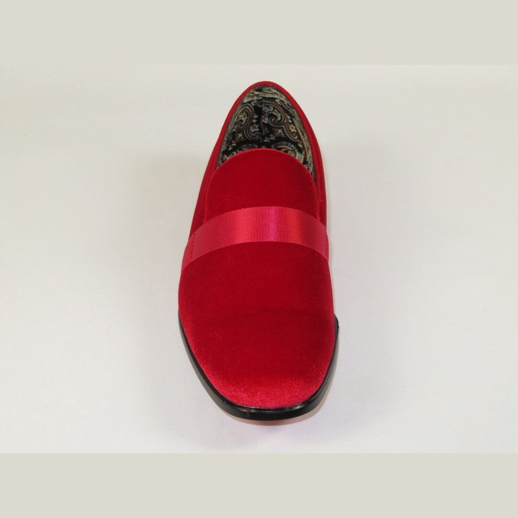 Mens AFTER MIDNIGHT Formal Stage Prom Award Tux shoes Velvet 6660 Christmas Red - J.Valintin Men's Wear Legend - 98225