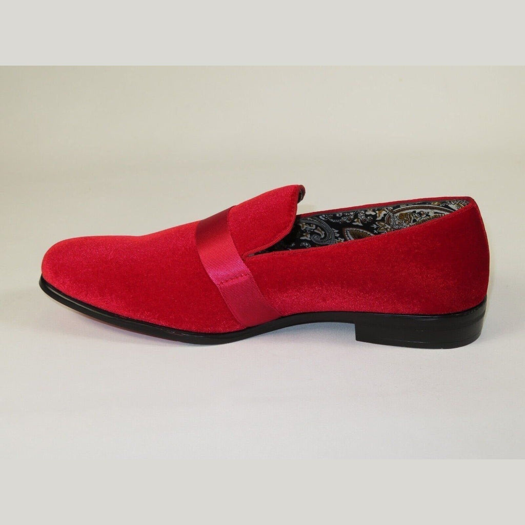 Mens AFTER MIDNIGHT Formal Stage Prom Award Tux shoes Velvet 6660 Christmas Red - J.Valintin Men's Wear Legend - 98225