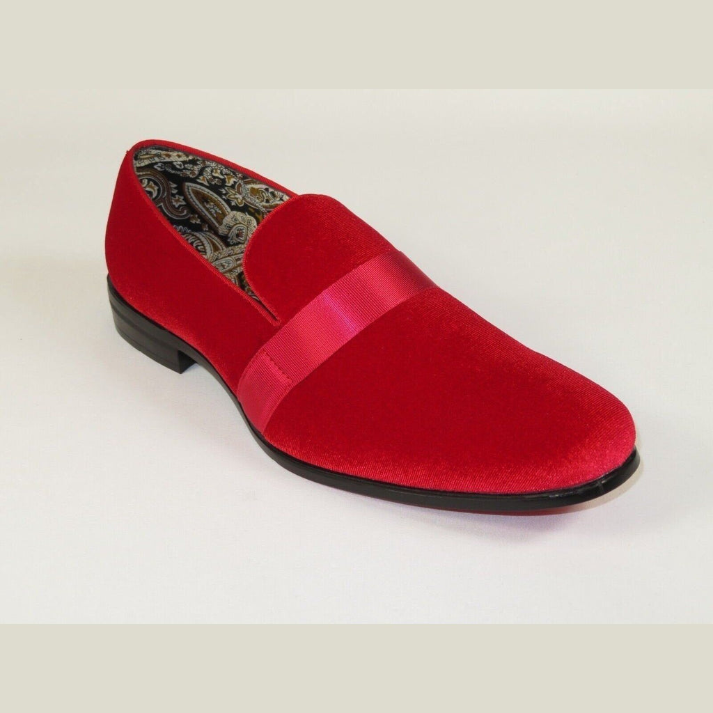 Mens AFTER MIDNIGHT Formal Stage Prom Award Tux shoes Velvet 6660 Christmas Red - J.Valintin Men's Wear Legend - 98225