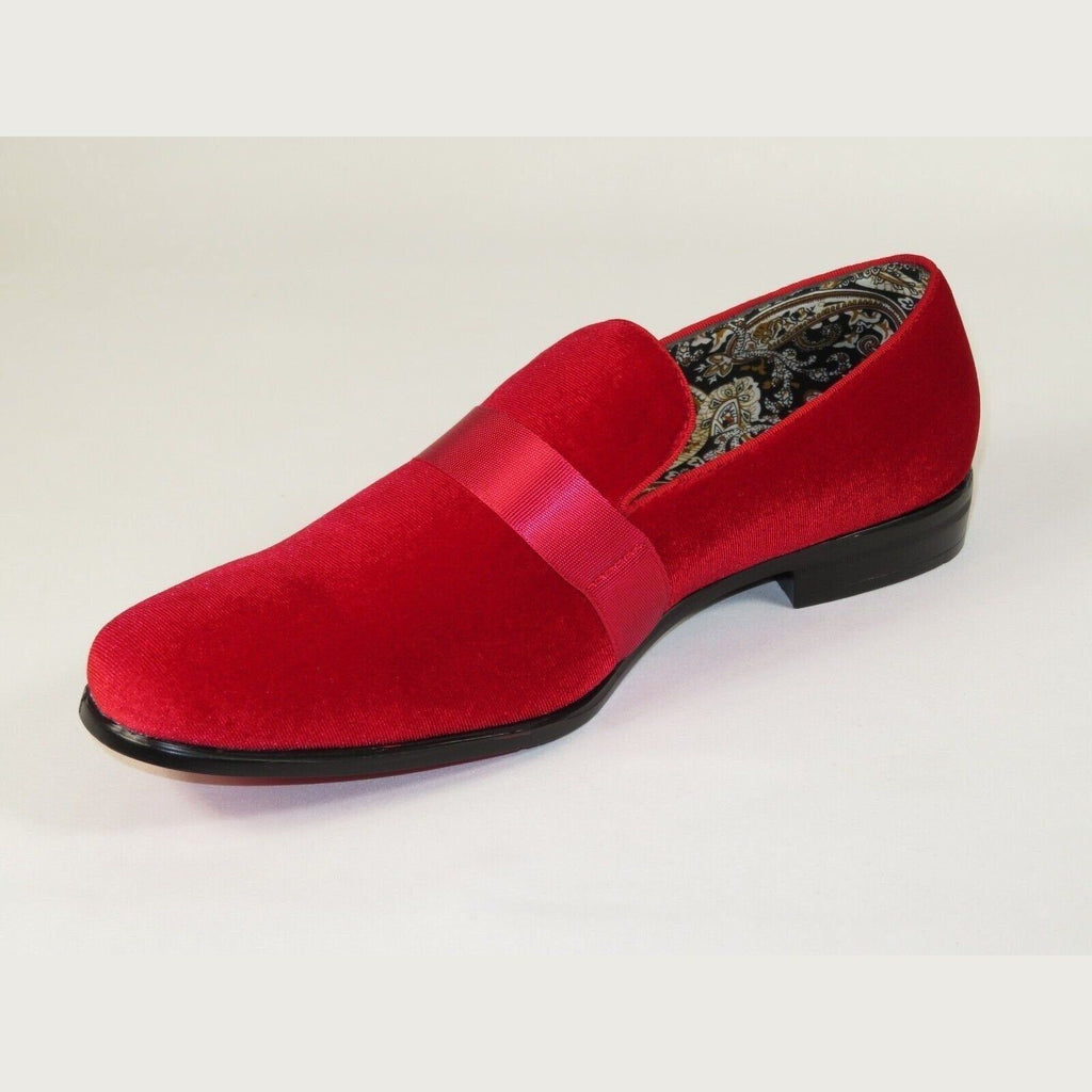 Mens AFTER MIDNIGHT Formal Stage Prom Award Tux shoes Velvet 6660 Christmas Red - J.Valintin Men's Wear Legend - 98225