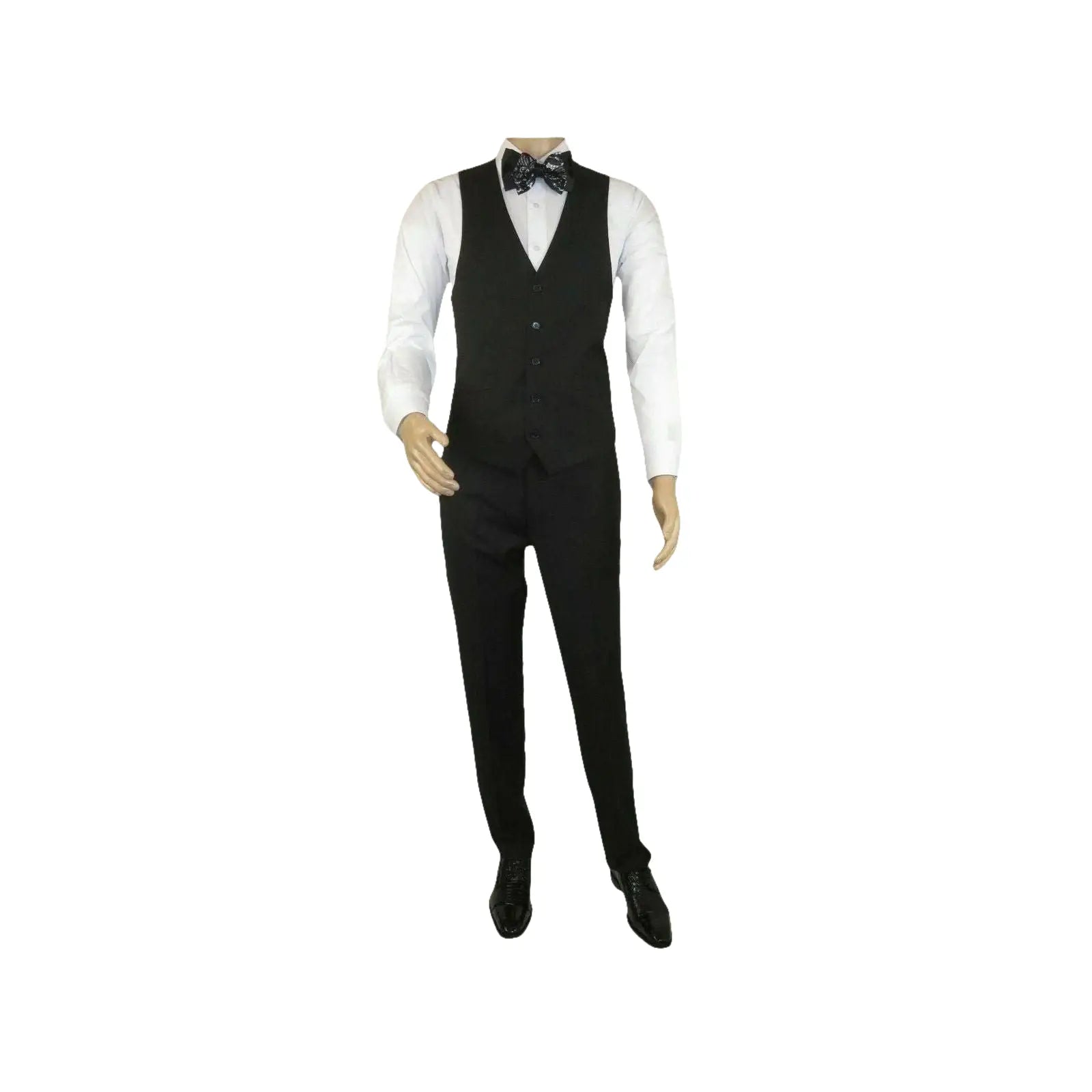 Mens Angelo Rossi 3PC vested Formal or Business Suit poly Rayon 320 Black - J.Valintin Men's Wear Legend - 1719