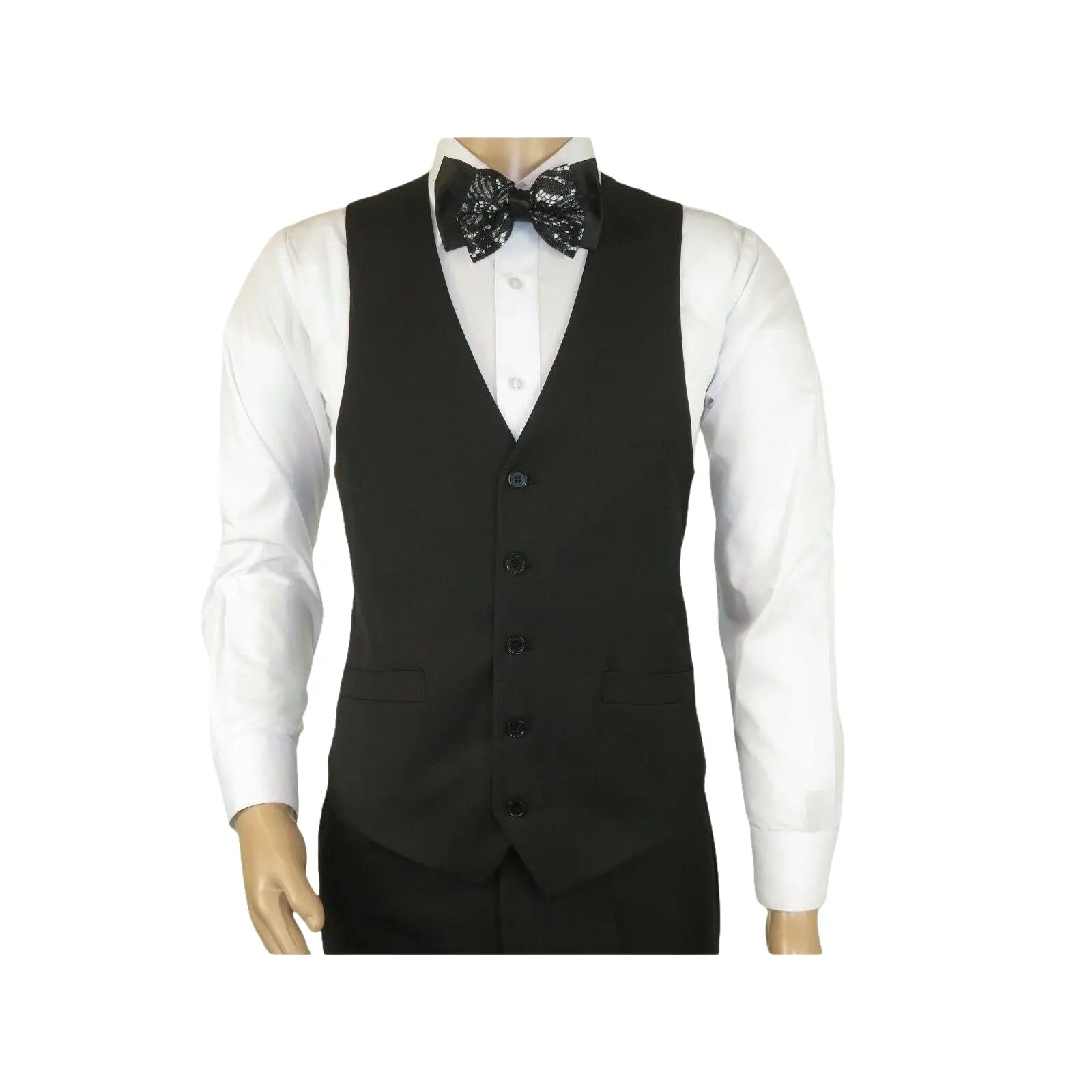 Mens Angelo Rossi 3PC vested Formal or Business Suit poly Rayon 320 Black - J.Valintin Men's Wear Legend - 1719