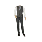 Men's Apollo King 3 piece Vested Business Suit Vested SL203 Gray Textured - J.Valintin Men's Wear Legend - 71392