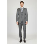 Men's Apollo King 3 piece Vested Business Suit Vested SL203 Gray Textured