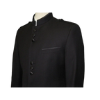 Mens Apollo King Banded Collarless suit Chinese Mandarin Wide leg AG91 Black - J.Valintin Men's Wear Legend - 31703