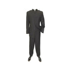 Mens Apollo King Banded Collarless suit Chinese Mandarin Wide leg AG91 Black - J.Valintin Men's Wear Legend - 31703