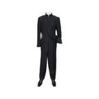 Mens APOLLO KING Banded Collarless suit Chinese Mandarin Wide leg AG92 navy blue - J.Valintin Men's Wear Legend - 31670