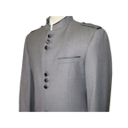 Mens Apollo King Banded Collarless suit Chinese Mandarin Wide leg AG93 Gray - J.Valintin Men's Wear Legend - 31637
