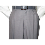 Mens Apollo King Banded Collarless suit Chinese Mandarin Wide leg AG93 Gray - J.Valintin Men's Wear Legend - 31637