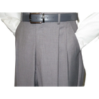 Mens Apollo King Banded Collarless suit Chinese Mandarin Wide leg AG93 Gray - J.Valintin Men's Wear Legend - 31637
