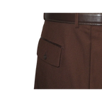 Mens Apollo King Banded Collarless suit Chinese Mandarin Wide leg AG94 Brown - J.Valintin Men's Wear Legend - 31685