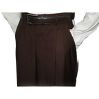 Mens Apollo King Banded Collarless suit Chinese Mandarin Wide leg AG94 Brown - J.Valintin Men's Wear Legend - 31685