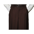 Mens Apollo King Banded Collarless suit Chinese Mandarin Wide leg AG94 Brown - J.Valintin Men's Wear Legend - 31685