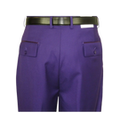 Mens Apollo King Banded Collarless suit Chinese Mandarin Wide leg AG95 Purple - J.Valintin Men's Wear Legend - 74411