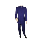 Mens Apollo King Banded Collarless suit Chinese Mandarin Wide leg AG95 Purple - J.Valintin Men's Wear Legend - 74411