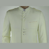 Mens Apollo King Banded Collarless suit Chinese Mandarin Wide leg AG97 Ivory - J.Valintin Men's Wear Legend - 7974