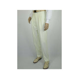 Mens Apollo King Banded Collarless suit Chinese Mandarin Wide leg AG97 Ivory - J.Valintin Men's Wear Legend - 7974