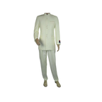 Mens Apollo King Banded Collarless suit Chinese Mandarin Wide leg AG97 Ivory - J.Valintin Men's Wear Legend - 7974