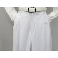 Mens Apollo King Banded Collarless suit Chinese Mandarin Wide leg AG98 White - J.Valintin Men's Wear Legend - 31653