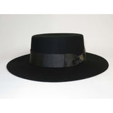 Mens Autralian Wool Boater Hat Wide Brim BRUNO CAPELO ZAYDEN ZA331 Black New - J.Valintin Men's Wear Legend - 24101