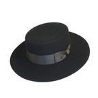 Mens Autralian Wool Boater Hat Wide Brim BRUNO CAPELO ZAYDEN ZA331 Black New - J.Valintin Men's Wear Legend - 24101