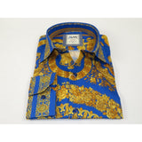 Men's AVM Crystal Shirt Medallion Medusa Cotton Turkey Slim Fit 9628 - 06 Royal Blue - J.Valintin Men's Wear Legend - 9628 - 06 Royal - M