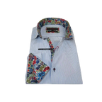 Men's Axxess Turkey Shirt 100% Cotton High Collar 224 - 11 French Cuffs Stripe - J.Valintin Men's Wear Legend - 224 - 11 White - M