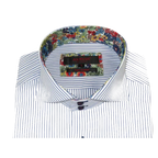 Men's Axxess Turkey Shirt 100% Cotton High Collar 224 - 11 French Cuffs Stripe - J.Valintin Men's Wear Legend - 224 - 11 White - M