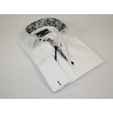 Men's Axxess Turkey Shirt 100% Cotton High Collar 224 - 13 French Cuffs White - J.Valintin Men's Wear Legend - 224 - 13 White - M