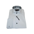 Men's Axxess Turkey Shirt 100% Cotton High Collar 224 - 13 French Cuffs White - J.Valintin Men's Wear Legend - 224 - 13 White - M