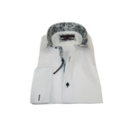 Men's Axxess Turkey Shirt 100% Cotton High Collar 224 - 13 French Cuffs White - J.Valintin Men's Wear Legend - 224 - 13 White - M