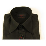 Men's Axxess Turkey Shirt 100% Cotton Long Collar 224 - 06 French Cuffs Black - J.Valintin Men's Wear Legend - 224 - 06 Black - M