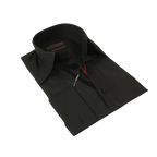 Men's Axxess Turkey Shirt 100% Cotton Long Collar 224 - 06 French Cuffs Black - J.Valintin Men's Wear Legend - 224 - 06 Black - M