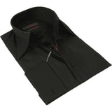 Men's Axxess Turkey Shirt 100% Cotton Long Collar 224 - 06 French Cuffs Black - J.Valintin Men's Wear Legend - 224 - 06 Black - M