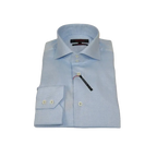 Men's Axxess Turkey Shirt 100% Egyptian Cotton High Collar 224 - 02 Blue Pique - J.Valintin Men's Wear Legend - 224 - 02 Blue - L