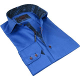 Men's Axxess Turkey Shirt 100% Egyptian Cotton High Collar 224 - 09 Royal Blue - J.Valintin Men's Wear Legend - 224 - 09 Royal - L