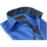 Men's Axxess Turkey Shirt 100% Egyptian Cotton High Collar 224 - 09 Royal Blue - J.Valintin Men's Wear Legend - 224 - 09 Royal - L