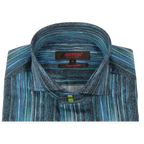 Men's Axxess Turkey Shirt 100% Egyptian Cotton High Collar 224 - 21 Teal Fancy - J.Valintin Men's Wear Legend - 224 - 21 Teal - M