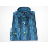 Men's Axxess Turkey Shirt 100% Egyptian Cotton High Collar 224 - 21 Teal Fancy - J.Valintin Men's Wear Legend - 224 - 21 Teal - M