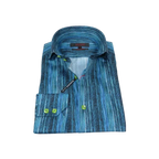 Men's Axxess Turkey Shirt 100% Egyptian Cotton High Collar 224 - 21 Teal Fancy - J.Valintin Men's Wear Legend - 224 - 21 Teal - M