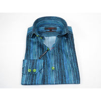 Men's Axxess Turkey Shirt 100% Egyptian Cotton High Collar 224 - 21 Teal Fancy - J.Valintin Men's Wear Legend - 224 - 21 Teal - M