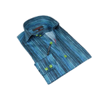 Men's Axxess Turkey Shirt 100% Egyptian Cotton High Collar 224 - 21 Teal Fancy - J.Valintin Men's Wear Legend - 224 - 21 Teal - M