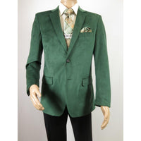 Mens BASSIRI Velvet Sports Coat Grammy Award, LEONARDI J1042 Hunter Green - J.Valintin Men's Wear Legend - 92641