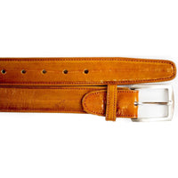 Men's Belvedere Belt Genuine Eel Hand Made Style 2002 Antique Camel - J.Valintin Men's Wear Legend - 2002 Genuine Eel Ant Camel