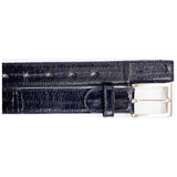 Men's Belvedere Belt Genuine Eel Hand Made Style 2002 Navy - J.Valintin Men's Wear Legend - 2002 Genuine Eel Navy