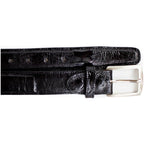 Men's Belvedere Belt Genuine Ostrich Leg up to Size 44 Style 2000 Black - J.Valintin Men's Wear Legend - 2000 OSTRICH LEG Black _44