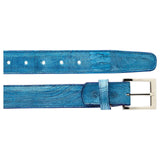 Men's Belvedere Belt Genuine Ostrich Leg Up to Size 44 Style 2000 Ocean Blue - J.Valintin Men's Wear Legend - 2000 OSTRICH LEG Ocean blue _44